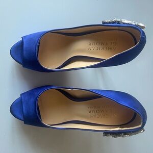 Women's Blue Peep Toe Heels